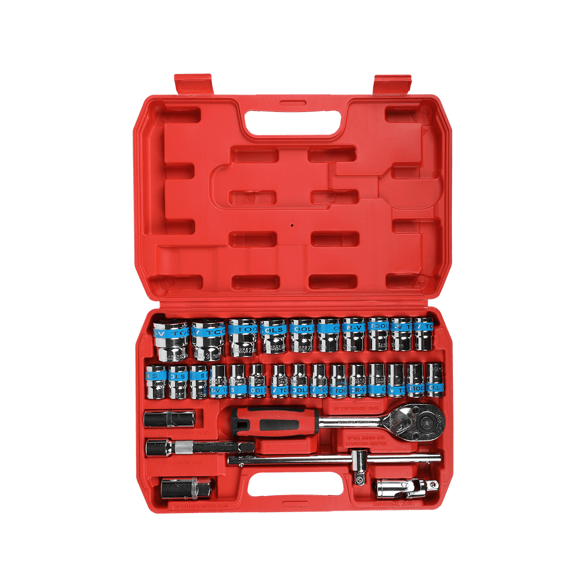 32pcs 1/2 In. Coegi Metric Impact Pentium convellunt Automobile Box manus tool Auto Restituo Tools Set