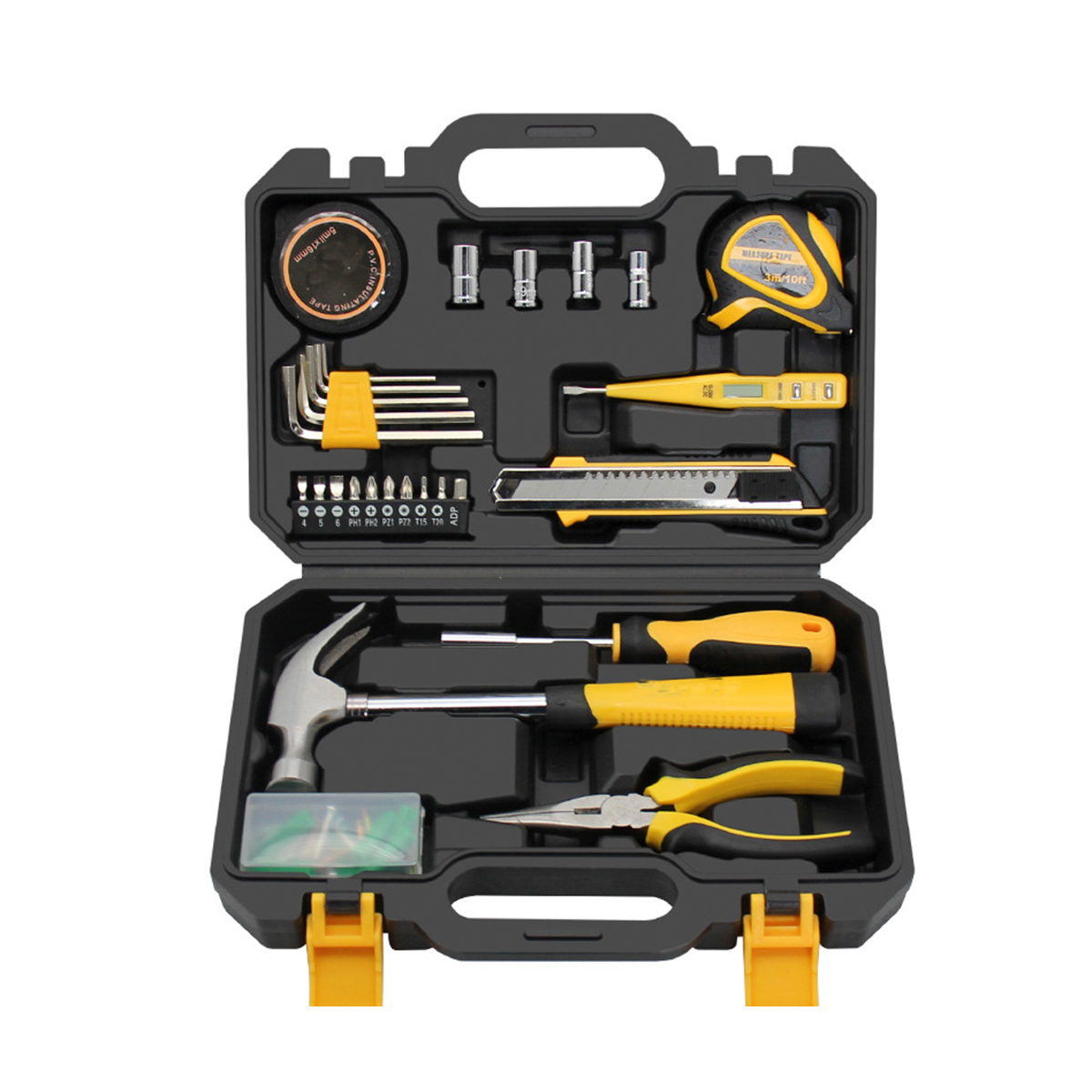 28pcs Household Tool Box Electrician Dedicated IMPERVIUS Plastic Multi-munus Domus Hardware Tool Kit
